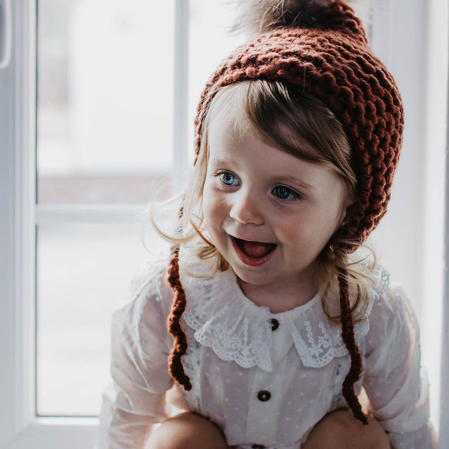 Terracotta Peak Hand-knitted hat - orkids boutique
