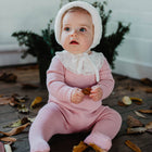 White Baby knitted bonnet - orkids boutique