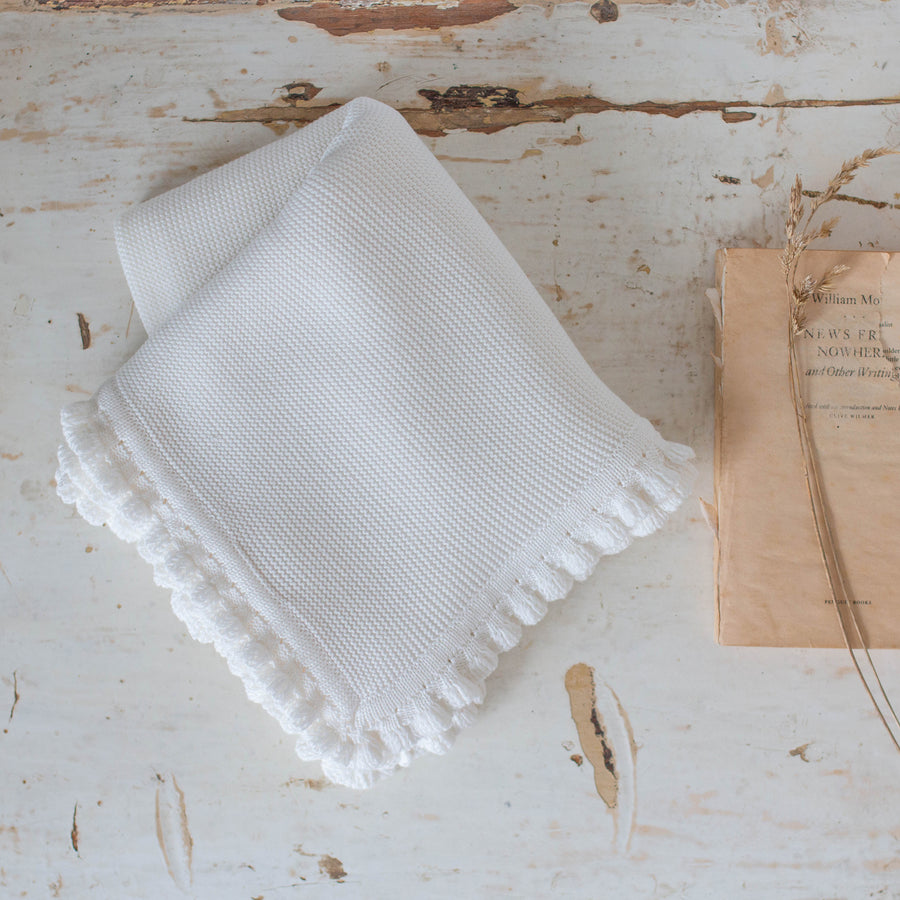 Ivory Baby knitted blanket - orkids boutique