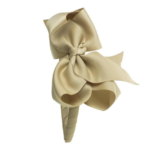 Girls Bow Hairband camel - orkids boutique
