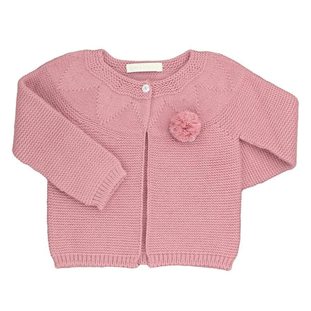 Baby girl pink pom-pom cardigan - orkids boutique