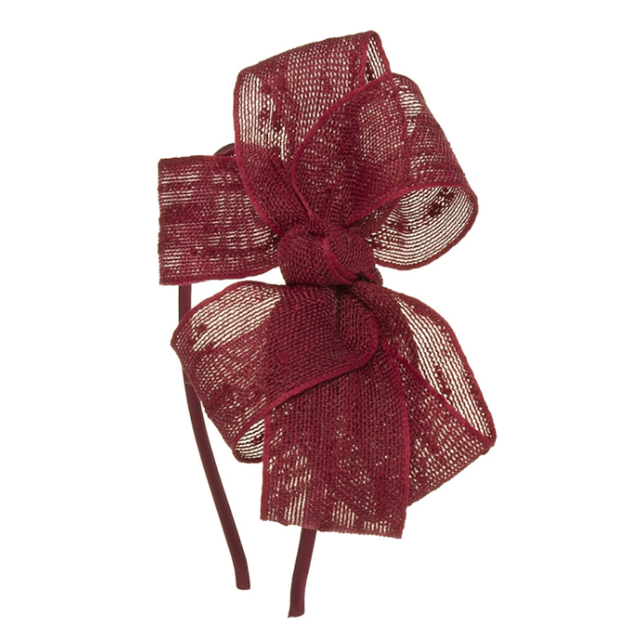 Girls Moroon bow hairband - orkids boutique