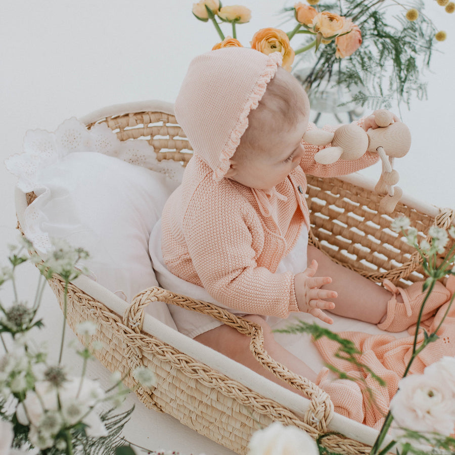Peach Baby Bonnet - orkids boutique