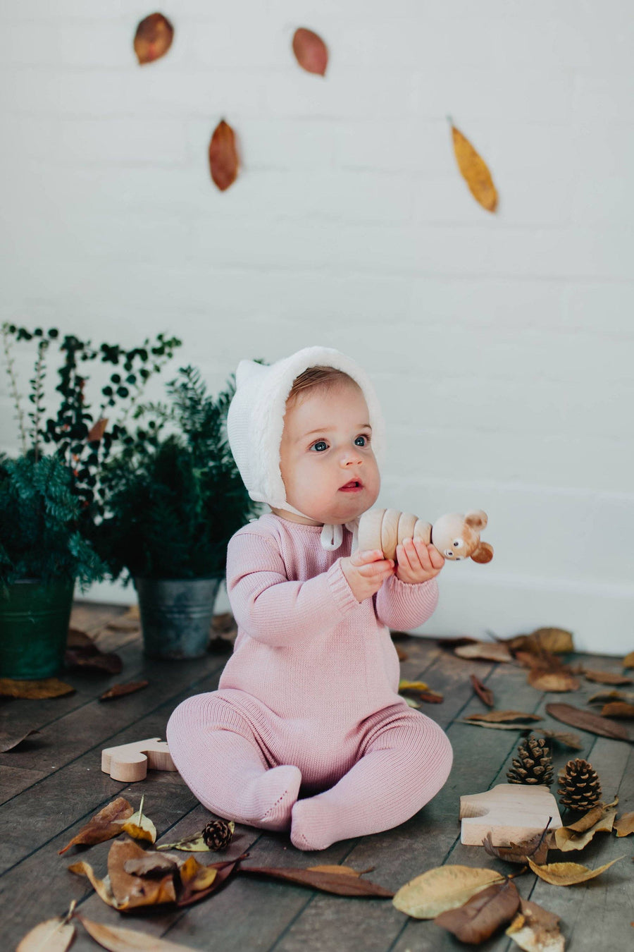 Dusty pink Orla Baby knitted romper - orkids boutique