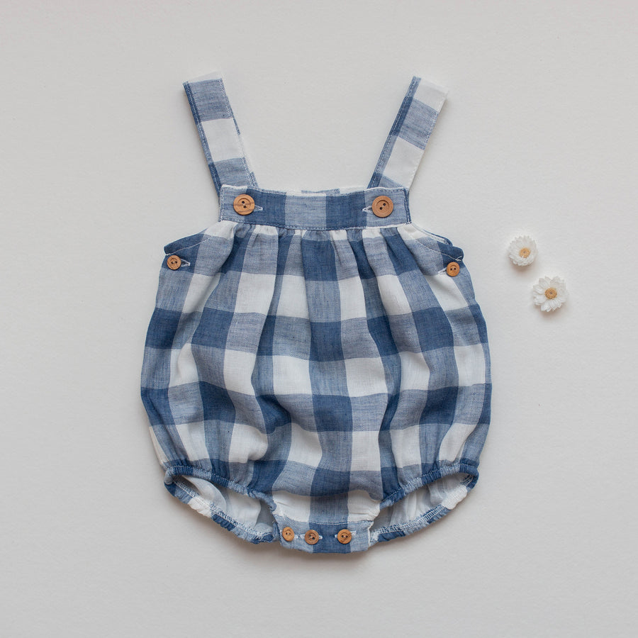 Baby gingham dungaree - orkids boutique