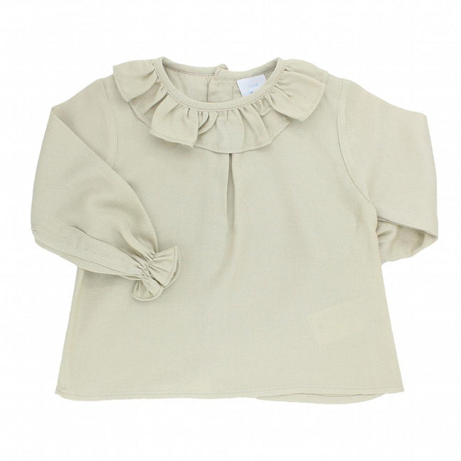 Baby light brown ruffled blouse - orkids boutique
