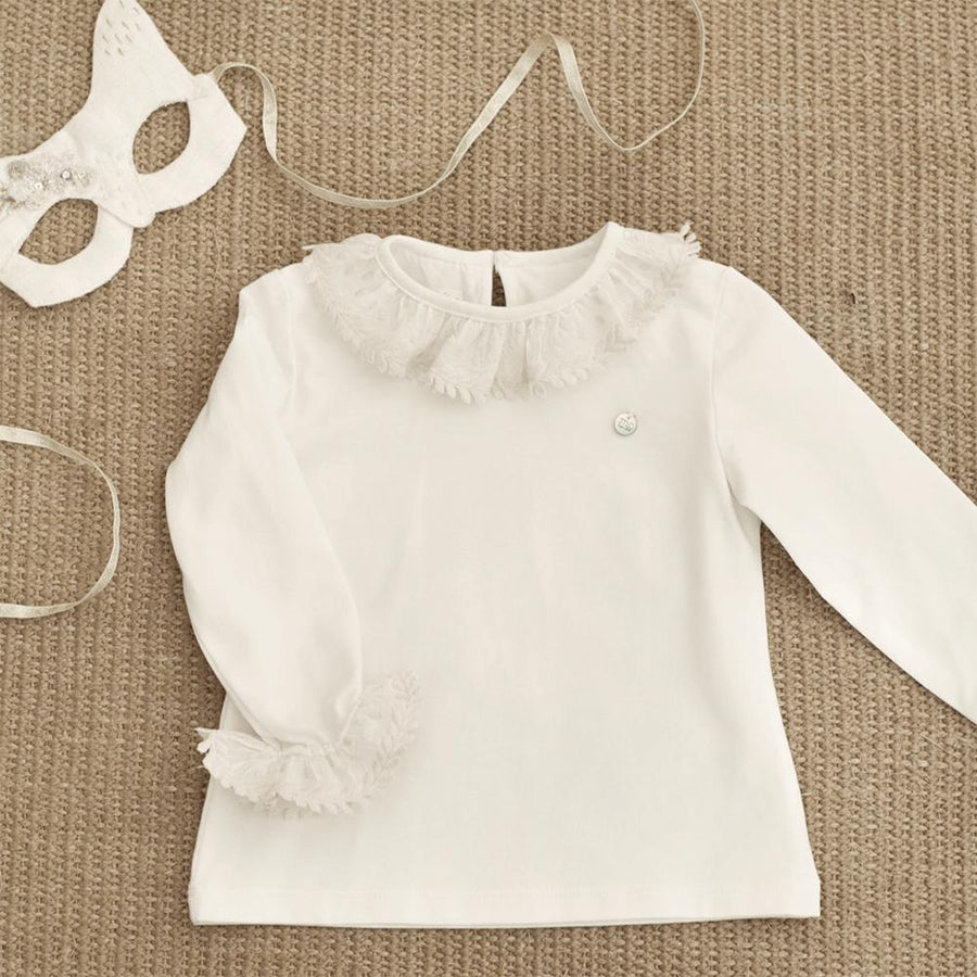 Embroidered Leaves Collar Top - orkids boutique