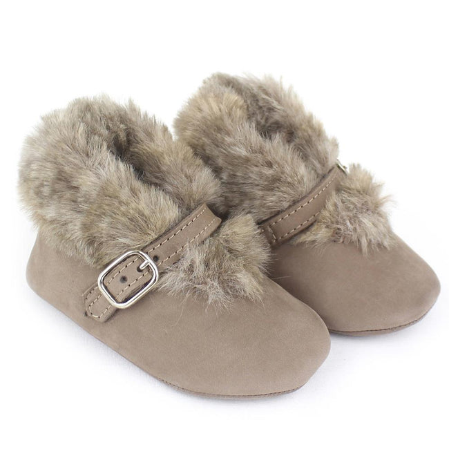 Baby girl light brown buckle shoes - orkids boutique