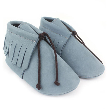 Unisex light blue Saqueto baby shoes - orkids boutique