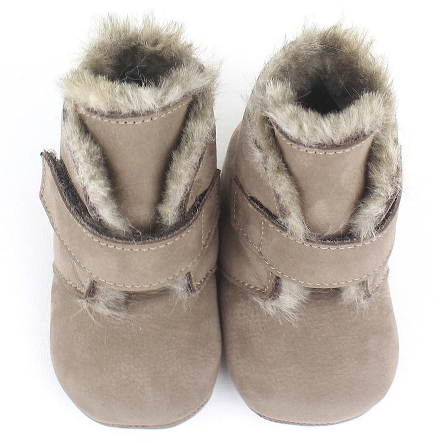 Unisex light brown velcro baby shoes - orkids boutique