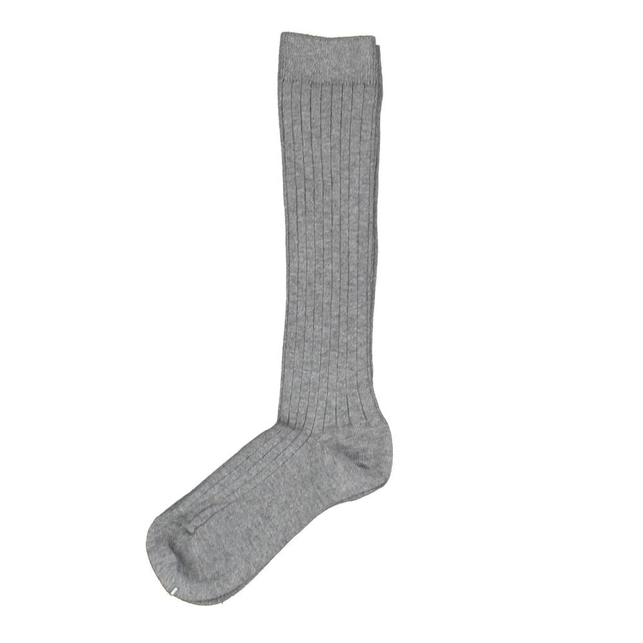 Ribbed knee-high socks Grey - orkids boutique