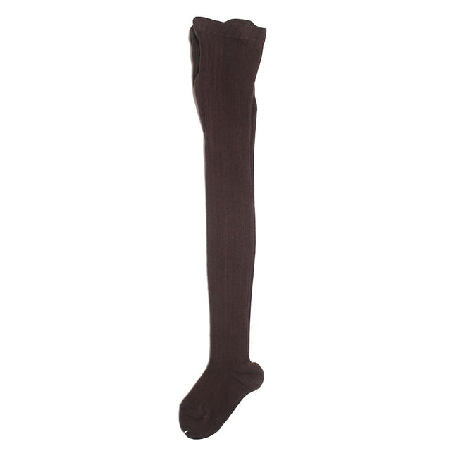 Ribbed tights Brown - orkids boutique