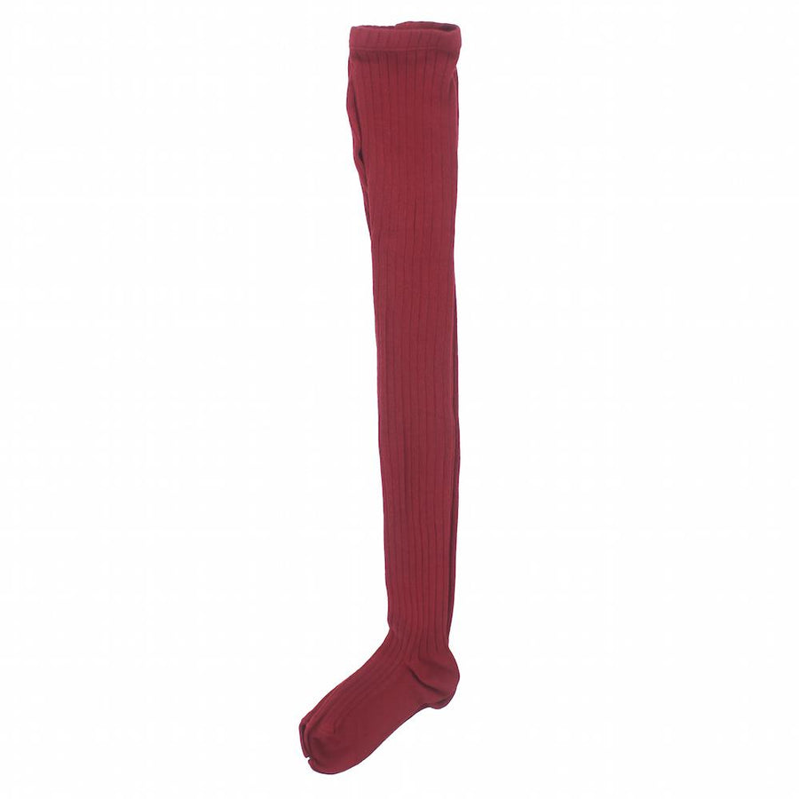 Ribbed tights Burgundy - orkids boutique
