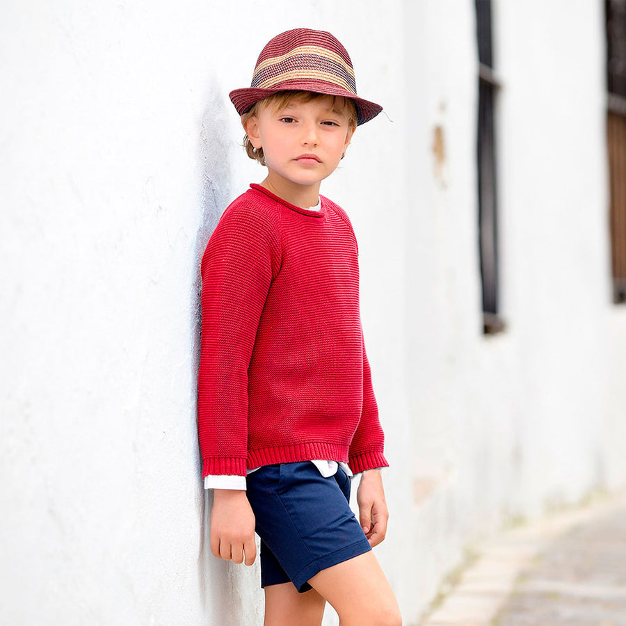 Cotton Knitted Jumper Red - orkids boutique